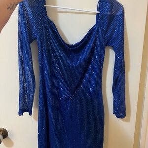 Dazzling Royal Blue Sequin Mini Dress